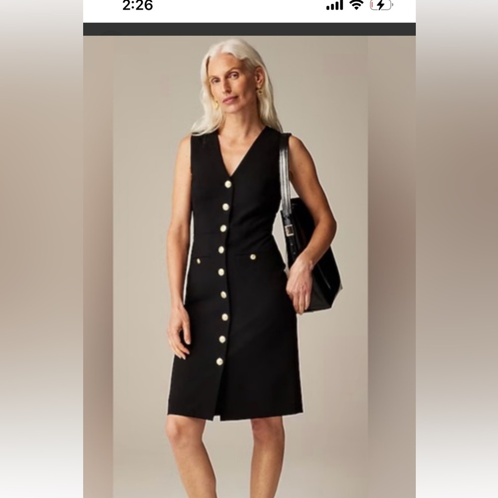 J. Crew Dress with Gold Buttons NWT. Sz 4
